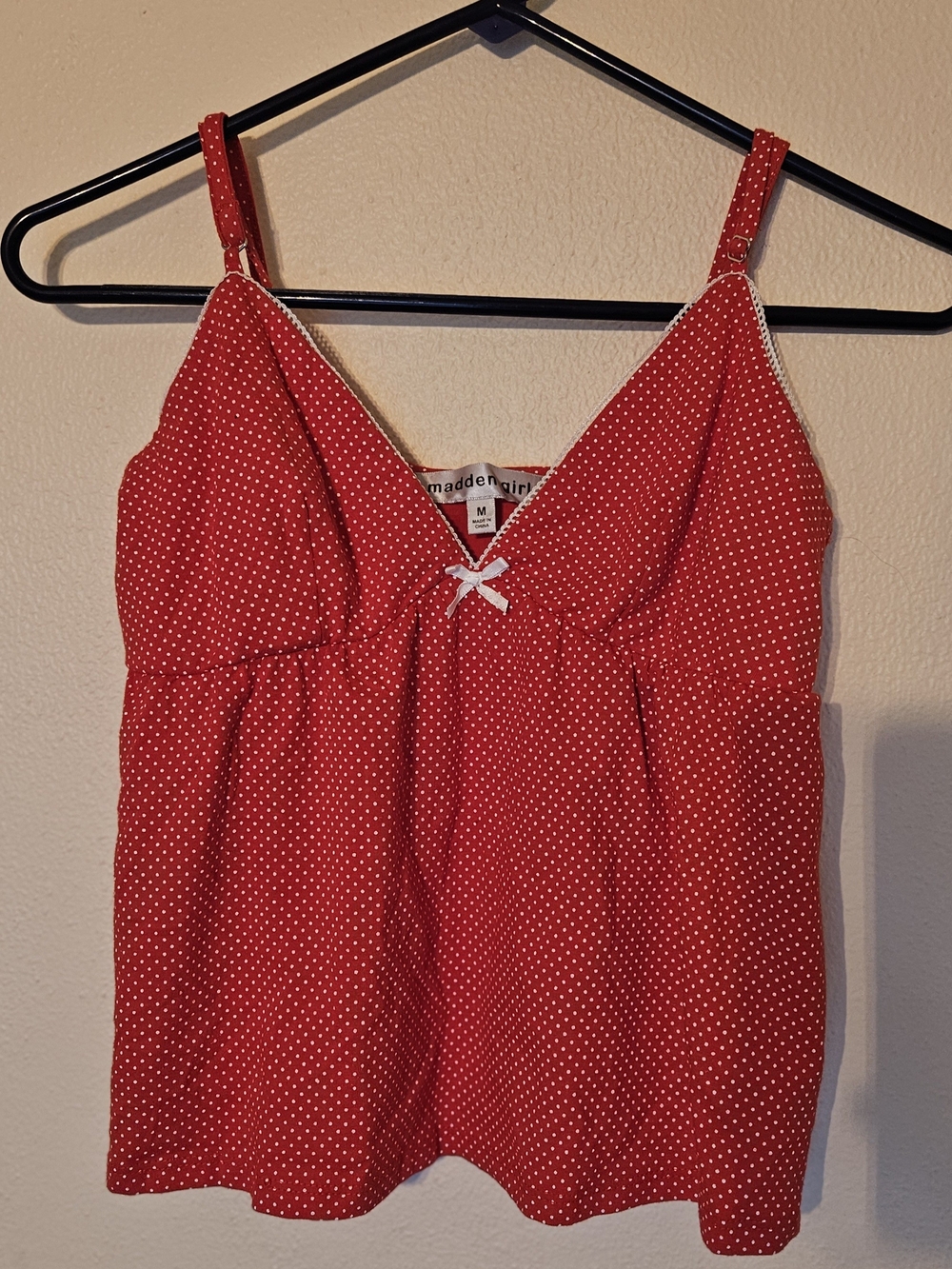 madden girl Red Polka Dot Cami Top